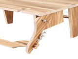 Wooden Folding Picnic Basket Table Outdoor Portable 2 in 1 Vintage with Wine Glass Holder Charcoal V1294-YM0901-3111250046512