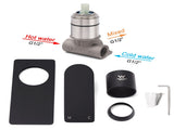 Matte Black Rectangle Shower Mixer Hot Cold Control Tap 35mm Ceramic Cartridge V1233-KRS201B