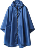 Unisex Cycling Rain Poncho, Waterproof Hooded Raincoat for Men Women with Zipper and Snaps, Blue V1237-ZY-917-201