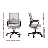 Artiss Mesh Office Chair Computer Gaming Desk Chairs Work Study Mid Back Grey OCHAIR-K-MESH-GY