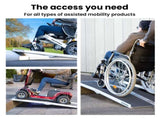 Equipmed 123cm Portable Folding Aluminium Access Ramp, 272kg Rated, Black Ultra-Grip, for V219-HELRMPEQ13SA