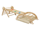 BoPeep Kids Climbing Toys Sets Toddler Toys Triangle Arch Climber Indoor Natural KD1193-NT-AU