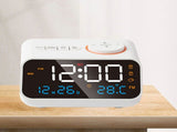 Alarm Clock Radio Multifunctional LED Music Timing Rechargeable FM Radio Alarm Clock for Home White V1294-YM0706-3115230065011
