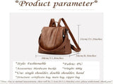 Womens Waterproof Anti-Theft Backpack with PU Leather, Large Capacity and Hidden Back Zipper Pocket V1189-LC-RY-00580