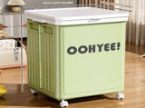 Light Green Large Foldable Storage Box with Lid and Wheels - Heavy Duty Collapsible Toy Organizer V888-ELOSUNG36119