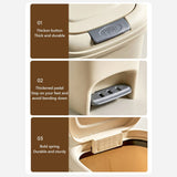 Kitchen Trash Can, Plastic Waste Bin with Odor Protection of Lid, Auto Trash Can with Hands Push V1192-AZ-W-21894