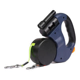 Retractable Double Dog Leash with 2 Cords 360 Degree Tangle Free Black, 3 m V1188-MS-527-075