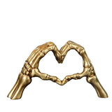 Halloween Resin Abstract Skeleton Statue Love Ornaments Heart Shape Finger Gesture Figurines V1366-AZ2-W-16606