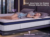 Levitex 35CM Queen Mattresses Gel Memory Foam and 7-Zone Ergonomic Pocket Spring, Anti-Roll Dual-Row MATTRESS-F-OMNI-35-Q