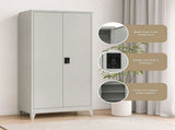 Two-Door Metal Cabinet Shelf Storage for Home Office Gym V63-844341
