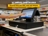Heavy Duty Metal Cash Drawer, 5 Note&6 Coin Trays,Black V1181-OF011-BK