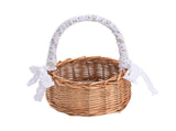 Woven Flower Basket with Handle Woven Rattan Flower Storage Basket for Home Wedding Birthday M V1294-YM0901-210219HT04-2