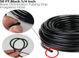 1/4 Inch Drip Irrigation Tubing, 50 Ft PVC Water Line Hose for Garden Watering, Black, Durable V1189-LC-LY-00134