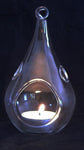 10 Pack of Hanging Clear Glass Tealight Candle Holder Tear Drop Pear Hour Glass Shape - 20cm High V382-TRDRPLGEX10