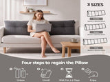 Giselle Headboard Pillow for Sitting in Bed, Upgraded Shredded Foam Reading Wedge Cushion for Lumbar HBP-WAVBTN-COR-GY-Q