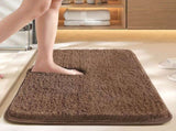 Brown 50*80cm Luxury 3.5cm Shag Bath Mat Silver Ion Antibacterial Technology Quick Dry Non-Slip V888-ELOSUNG46336