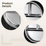 4PCS Stainless Steel Divided Plates, 3 Sections Dinner Plates, Round Portion Control Plate for Home V1369-AZ3-W-08964