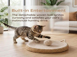 Cat Basket Bed Handwoven, 2 In 1 Scratcher & Breathable Comfort Nest, For Indoor Cats, Kittens, V1369-AZ3-W-08514