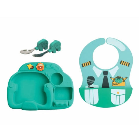 Marcus & Marcus - Creative Plate Toddler Mealtime Set Lucas Blue DTK11022