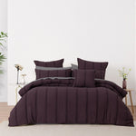 Bianca Malua Grape Jacquard Striped Quilt Cover Set Super King V442-BCA-QUILTCS-MALUA-GRAPE-SK