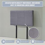 Linen Fabric Single Bed Headboard Bedhead - Grey V63-800817