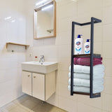 Stylish Bathroom Towel Storage Rack with Wooden Shelves V63-916231