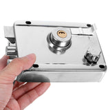 1Set Easy Install Plated Silver Door Lock with Crescent Deadbolt for Barn V1366-AZ2-W-13590