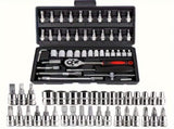 Basic automotive repair manual tool set, including a set of mechanical tools, including ratchet V1106-HEGJ-001