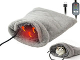 Heated Pet Bed with USB Power, Foldable Cat Dog Sleeping Bag with Soft Fleece, Adjustable V1341-ZY-ZNX8JESR-GREY