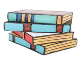 Stained Stacked Books Lamp Resin Handmade Vintage Warm Light Reading Nook Lighting Table Lamp V1294-YM0710-3119230180311