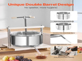 3.17 Gal/12L Fruit Wine Press, 2 Stainless Steel Barrels, Manual Juice Maker, Cider Apple Grape V952-GJYZJTMBXG126ECPKV0