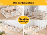 i.Pet Dog Pet Playpen 10 Panels Clear PET Plastic 152x100x57cm for Puppy Exercise PET-PLAYPEN-150L-WH