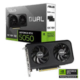 ASUS nVIDIA GeForce DUAL RTX5050 8GB GDDR6 OC Edition, 2560 CUDA, 2677MHz, 128-bit, 7680x4320, PCIe V1202-V2-VCA-RTX5050-O8G-DU