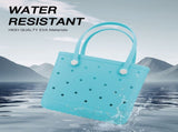 Waterproof Hexagon Mesh Beach Bag Large Capacity Travel Storage Tote for Swimwear Towel Sunglasses V1258-BAG-HS04-M-WHT