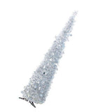 Xmas Tree PVC Star Glitter Festive Foldable Xmas Tree Figurine Decoration for Home Hotel Silver V1294-YM0901-3115240111911