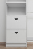 BASEL WALK IN WARDROBE KIT - WHITE - VJ PANEL - HALF MOON BLACK V164-ECW5V04B