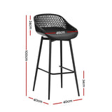 Gardeon 2x Outdoor Bar Stools Plastic Black ODF-BA-CHAIR-PP-2X