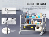 VEVOR Stainless Steel Cart, 3 Layers Lab Utility Cart 181 kg Weight Capacity, Medical Cart with V952-SYSSTCFB20134R3PNV0