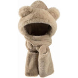 Kids Winter 3-in-1 Hat Scarf Gloves Set, 22-22.8 In Multi-Functional Cap with Faux Fur Trim, Warm V1192-AZ-W-17706