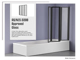 4 Fold Black Folding Bath Shower Screen Door Panel 1000 x 1400mm V63-830171