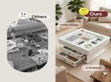 Artiss Lift Top Coffee Table Centre Table with Rotating Top Hidden Storage White FUR-AC-COF-01-WH
