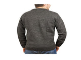 100% Shetland Ragg Wool V Neck Knit Jumper Pullover Mens Sweater Knitted - Charcoal - 6XL V563-SW-VN-CH29-6XL