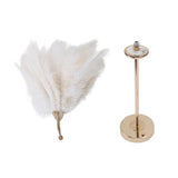Feather Table Lamp Touch Switch USB Ostrich Feather Lamp 3 Color Dimming Desk Lamp with Gold Metal V1294-YM0718-3119220110911