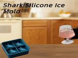 Shark Silicone Ice Molds - 3D Silicone Fun Shark Cube Maker - 4 Shark Fin Ice Cube Molds - Suitable V1259-DP01-BO-322