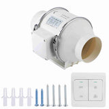 High Efficiency Inline Duct Fan Air Extractor Bathroom Kitchen Ventilation System 40W V1294-YM0901-GB-JY10737-01