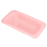 Strainer Basket Telescopic Design Anti Slip Rust Resistant Drain Colander Kitchen AccessoryPink V1294-YM0523-3118220009311