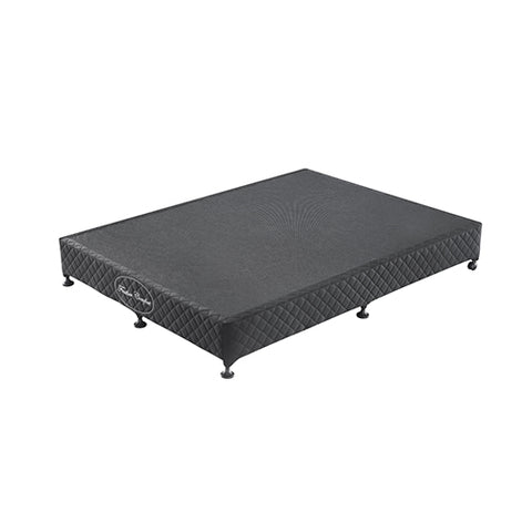 Mattress Base Ensemble Queen Size Solid Wooden Slat in Black with Removable Cover V43-BASE-QB-BL