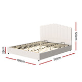 Artiss Bed Frame King Size Boucle FION BFRAME-H-FION-K-WH-ABC