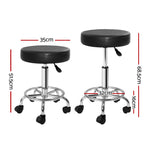 Artiss Salon Stool Round Swivel Chair Black SALON-B-RD-BK