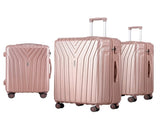 Wanderlite 3 Set Luggage 20-24-28 Inch Suitcase with TSA Lock Carry On Hard Shell Travel Luggage LUG-ABS-STR-3SET-PK